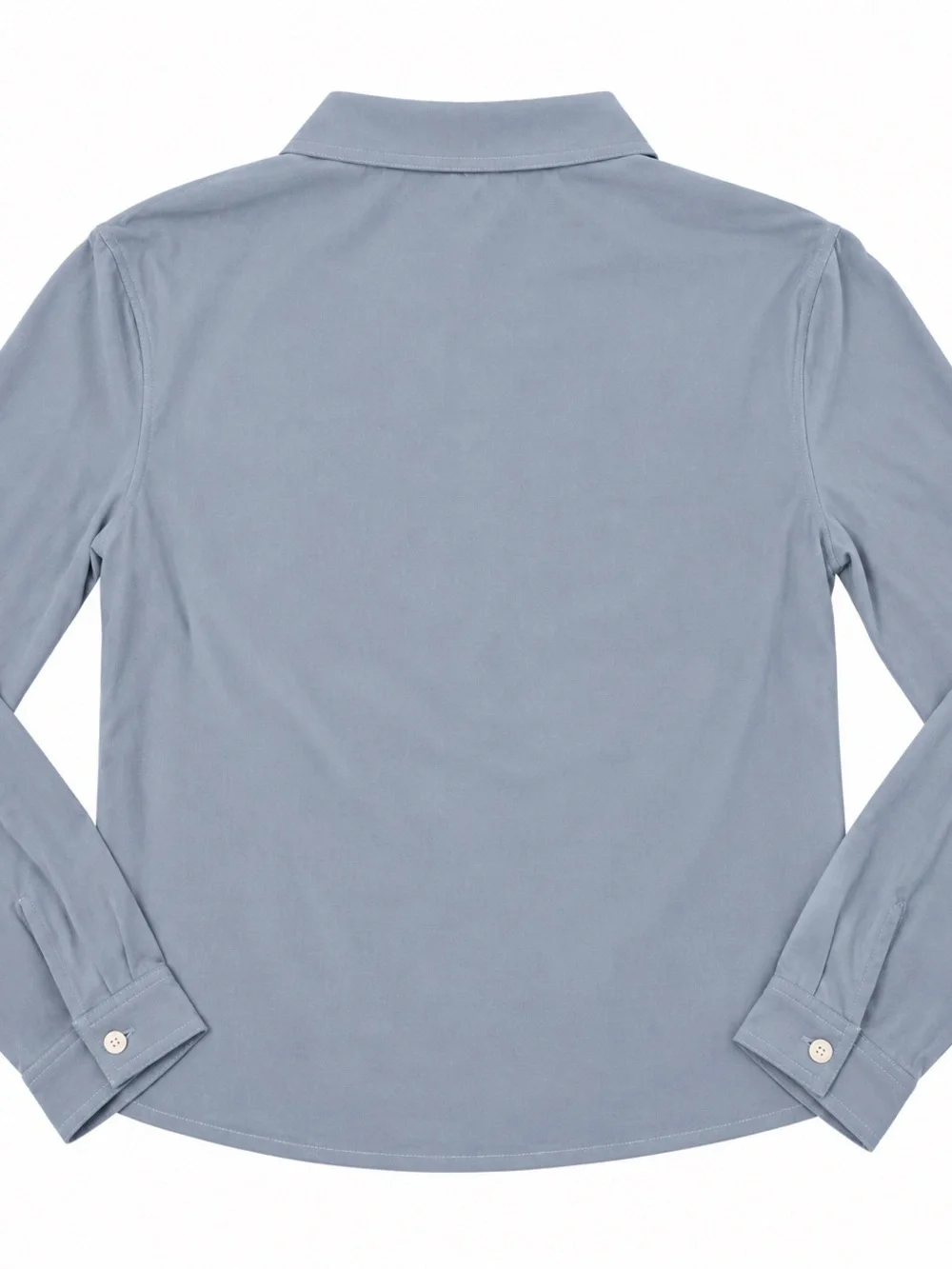 Light Blue Button-Front Twist Hem Shirt